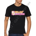 "KILLIN' ZOMBIES" Men's T-Shirt Sizes SM-2XL Black